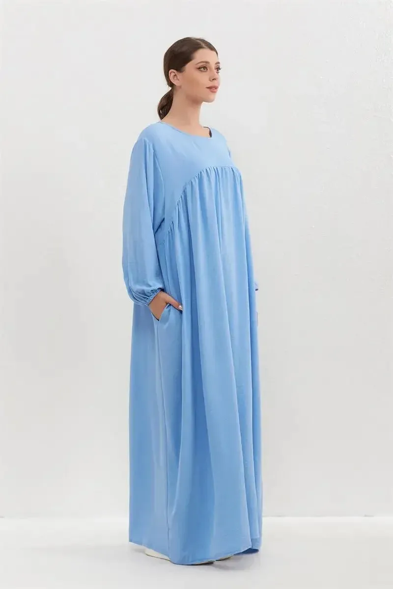 Women O-neck Full Sleeve Maxi Dress