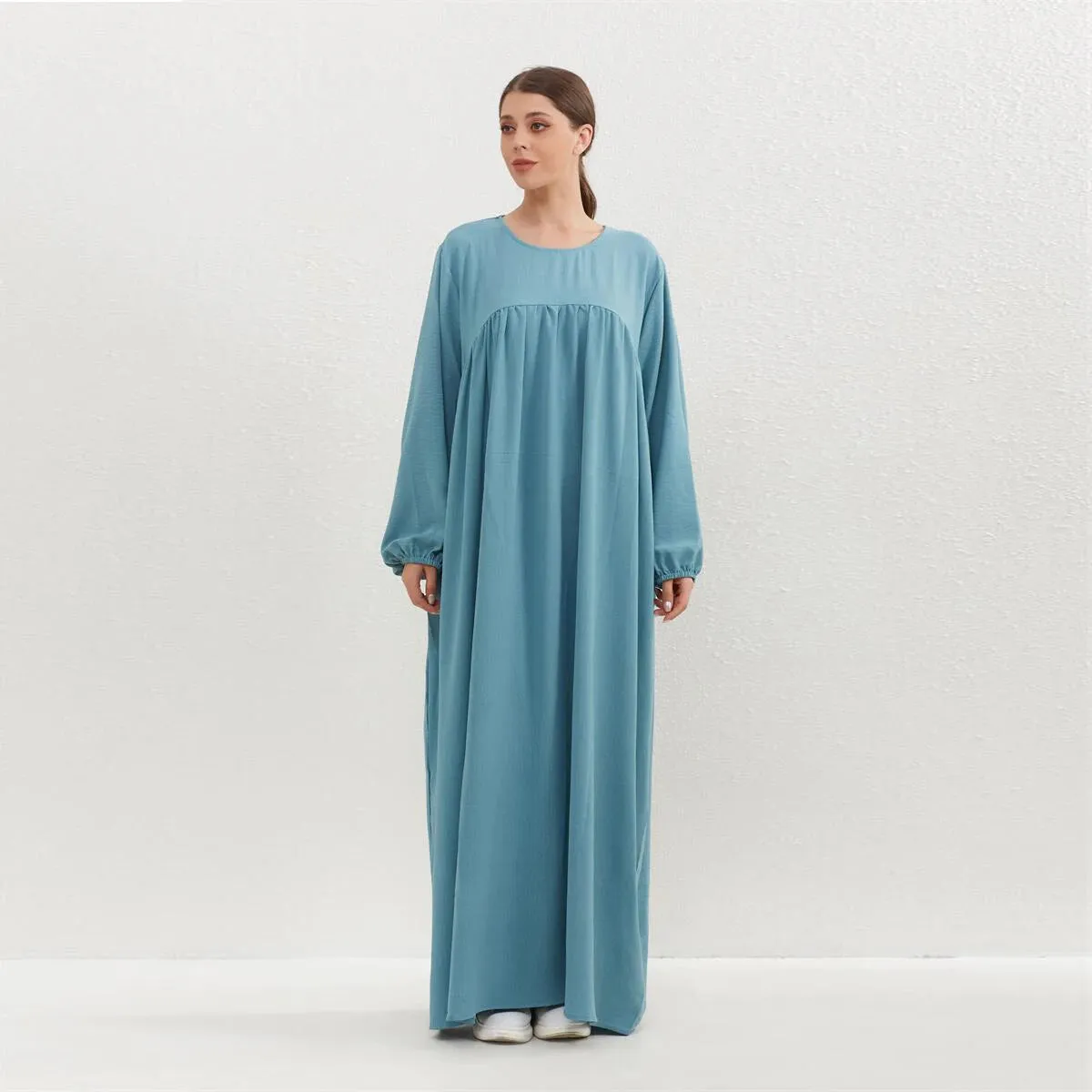 Women O-neck Full Sleeve Maxi Dress