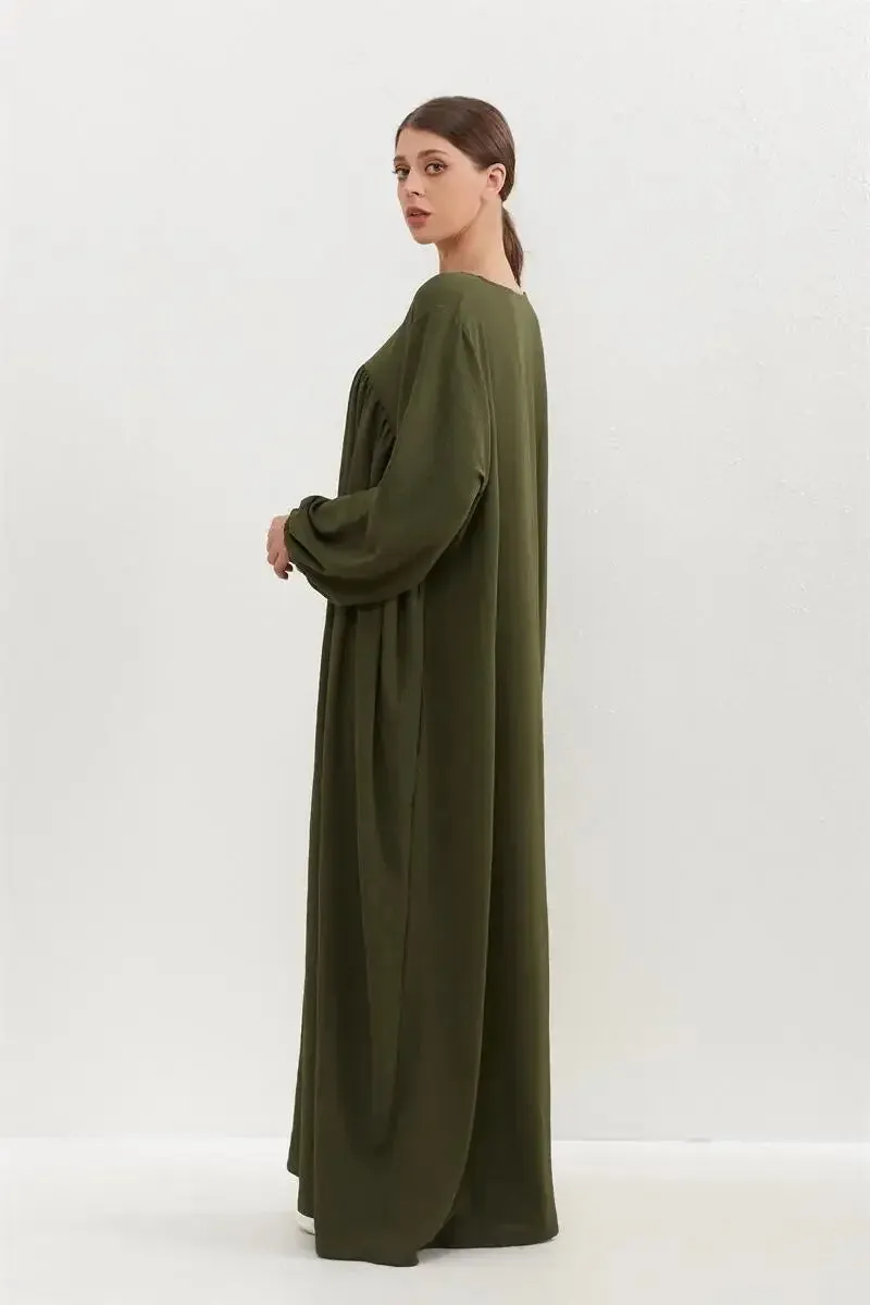 Women O-neck Full Sleeve Maxi Dress