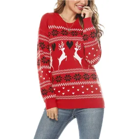 Women's Christmas snowflake pattern mock neck sweater winter daily outfits (Copy)