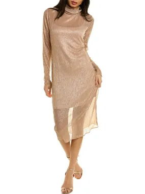 Women's Ribbed Sparkling Short Dress,Bronz